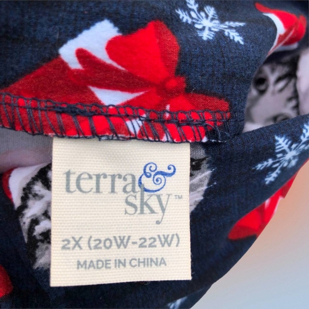 Christmas Cat Pajama 
NEW Plus Size 2X Christmas Kitten Leggings - Picture 5 of 8